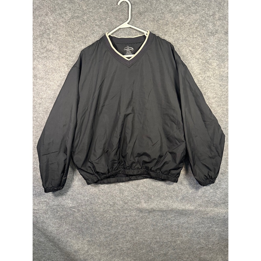 Champions Tour Mens XL Pullover‎ Windbreaker Golf Lightweight Jacket Black